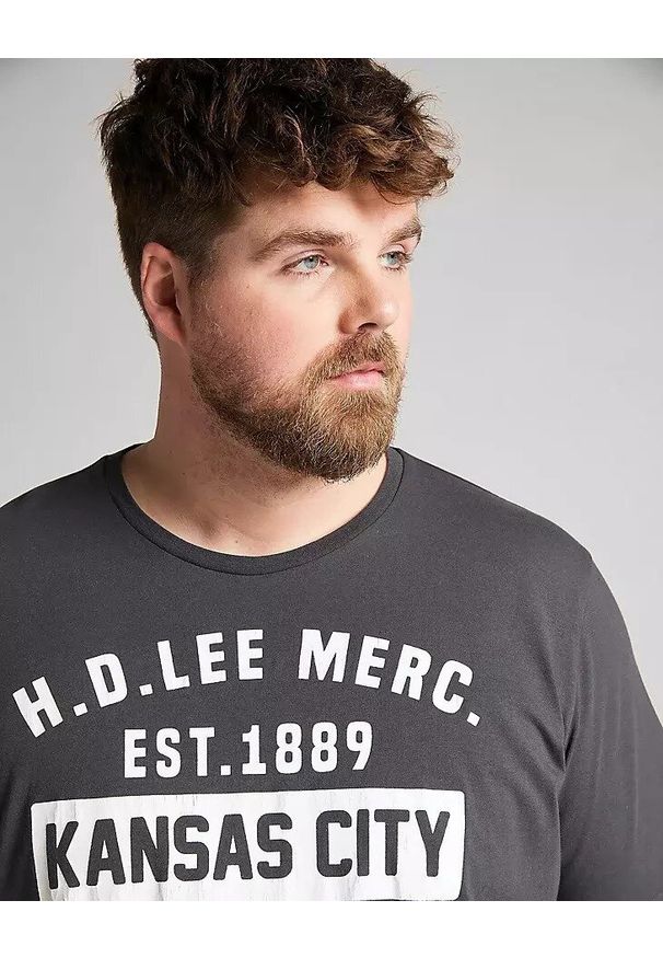 Lee - MĘSKI T-SHIRT LEE SS KANSAS CITY TEE WASHED BLACK L60TFEON 112113541