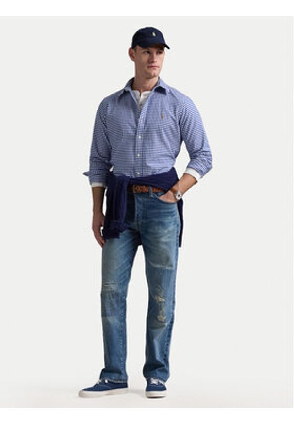 Polo Ralph Lauren Koszula Core Replen 710792041 Niebieski Custom Fit. Typ kołnierza: polo. Kolor: niebieski. Materiał: bawełna
