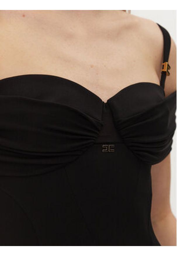 Elisabetta Franchi Sukienka wieczorowa AB-R08-51E2-V800 Czarny Regular Fit. Kolor: czarny. Materiał: wiskoza. Styl: wizytowy