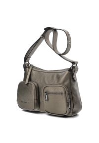 Szara Torebka Hispanitas Stylowa Listonoszka Damska. Kolor: szary. Materiał: skórzane. Styl: elegancki. Rodzaj torebki: na ramię #7