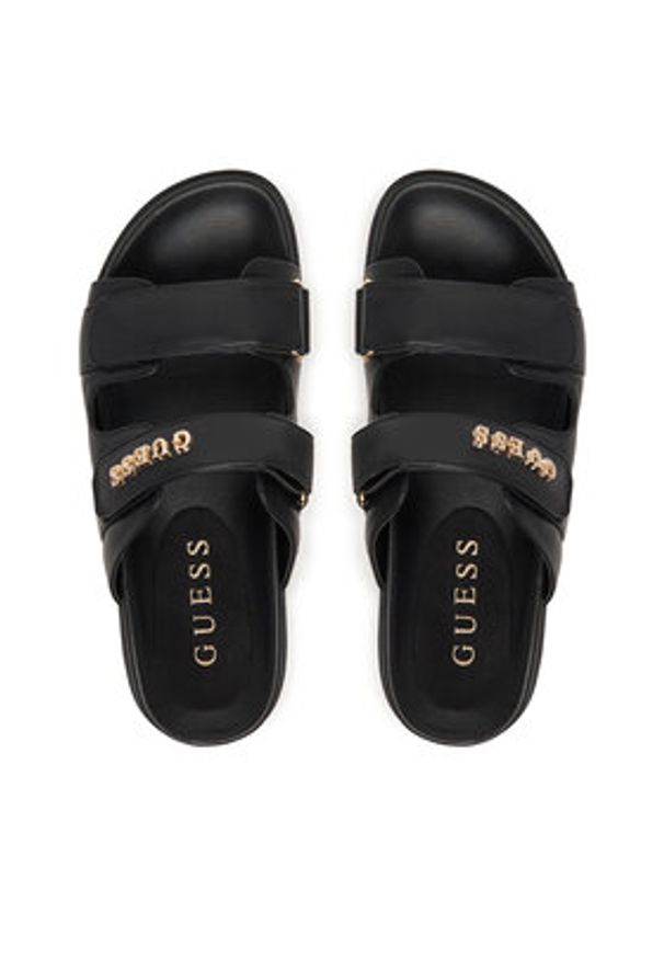 Guess Klapki FLJFAX ELE03 Czarny. Kolor: czarny. Materiał: skóra