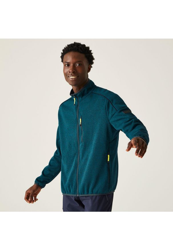 Regatta - Polar turystyczny męski Kassam. Kolor: niebieski. Materiał: polar. Wzór: melanż. Sport: turystyka piesza