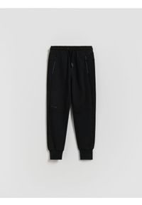 Reserved - Bawełniane spodnie jogger - czarny. Kolor: czarny. Materiał: bawełna