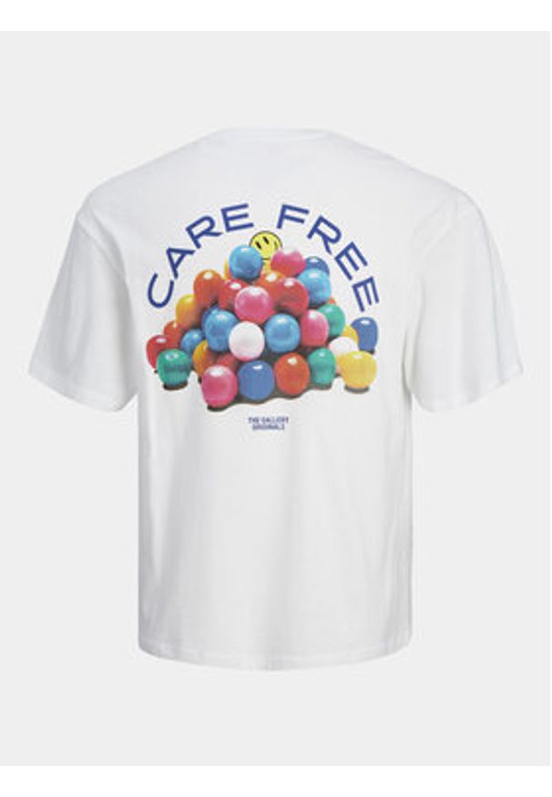 Jack & Jones - Jack&Jones T-Shirt Jorfrutti 12256926 Biały Wide Fit. Kolor: biały. Materiał: bawełna