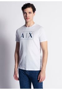 Koszulka męska biała Armani Exchange 3LZTBT ZJA5Z 1100. Kolor: biały
