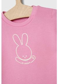 United Colors of Benetton longsleeve bawełniany niemowlęcy kolor różowy. Okazja: na co dzień. Kolor: różowy. Materiał: bawełna. Długość rękawa: długi rękaw. Styl: casual #2