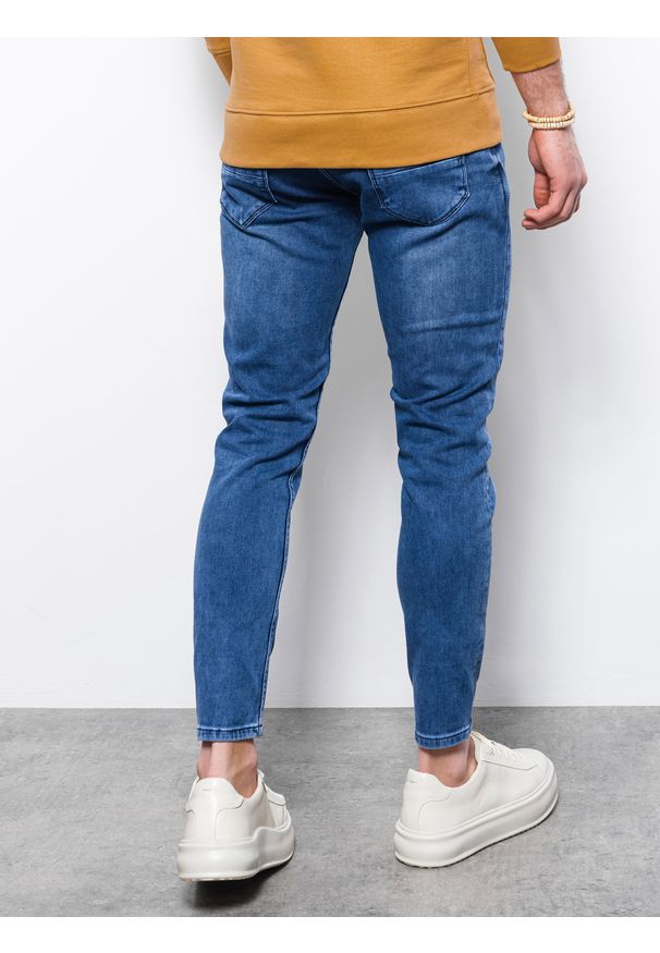 Ombre Clothing - Spodnie męskie jeansowe P1007 - niebieskie - XXL. Kolor: niebieski. Materiał: jeans. Styl: klasyczny
