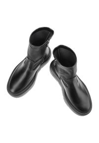 Czarne Botki Armodo Modne Buty Damskie. Okazja: na co dzień. Kolor: czarny. Materiał: skóra. Szerokość cholewki: normalna. Styl: casual, elegancki #8