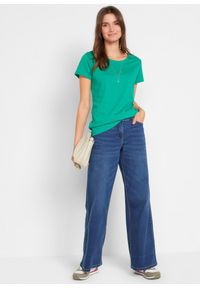 bonprix - Bluzka z okrągłym dekoltem (5 szt.). Kolor: zielony. Materiał: jersey. Długość rękawa: krótki rękaw. Długość: krótkie #2