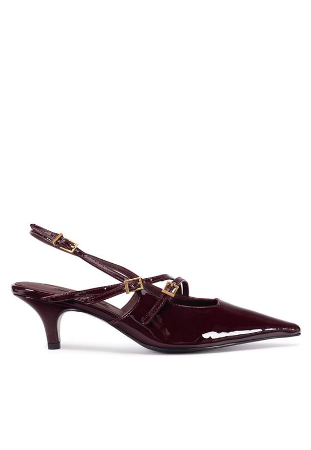 Gino Rossi Czółenka RAFA-116131 Bordowy. Kolor: czerwony. Materiał: lakier, skóra