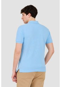 La Martina - LA MARTINA Błękitne męskie polo z małym logo, Rozmiar XL. Typ kołnierza: polo. Kolor: niebieski #5