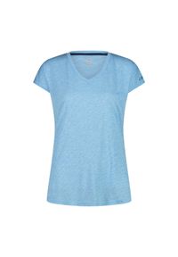Damska koszulka v-neck CMP. Typ kołnierza: dekolt w serek. Kolor: niebieski. Materiał: tkanina. Sport: turystyka piesza #1