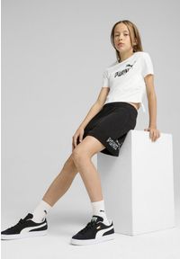 Puma - Młodzieżowa koszulka Essentials Animal Logo Infill z węzłem PUMA White. Kolor: biały