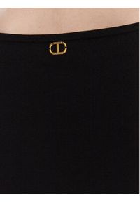 TwinSet - TWINSET Sweter 252TT3260 Czarny Slim Fit. Kolor: czarny. Materiał: wiskoza
