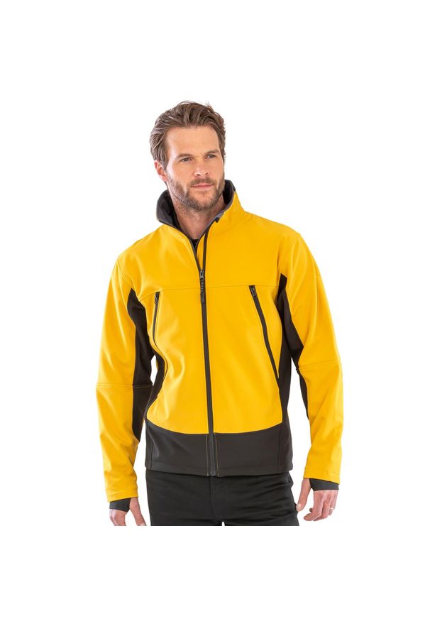 RESULT - Męska Kurtka Soft Shell. Kolor: żółty, wielokolorowy, czarny