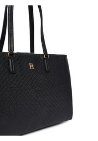 TOMMY HILFIGER - Tommy Hilfiger Torebka Th Daily Tote Mono AW0AW18417 Czarny. Kolor: czarny. Materiał: skórzane #5