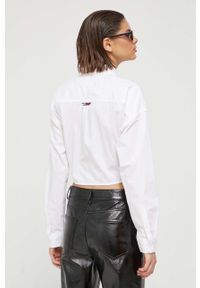 Tommy Jeans koszula bawełniana damska kolor biały relaxed z kołnierzykiem klasycznym. Typ kołnierza: kołnierzyk klasyczny. Kolor: biały. Materiał: bawełna. Styl: klasyczny #4