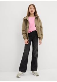 bonprix - Jegginsy mid waist, flared. Kolor: czarny