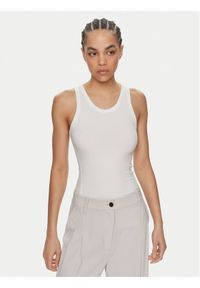 Calvin Klein Top K20K206554 Biały Slim Fit. Kolor: biały