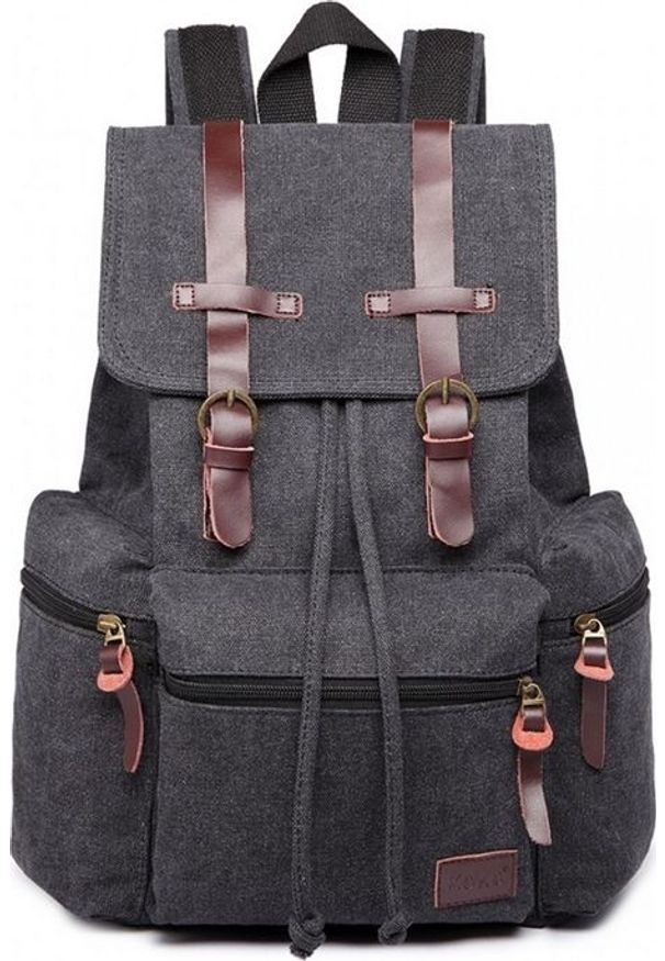 Kono Plecak RETRO damski hipster Czarny KN36. Kolor: czarny. Styl: retro