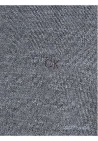 Calvin Klein Sweter K10K110423 Szary Slim Fit. Kolor: szary. Materiał: wełna #4