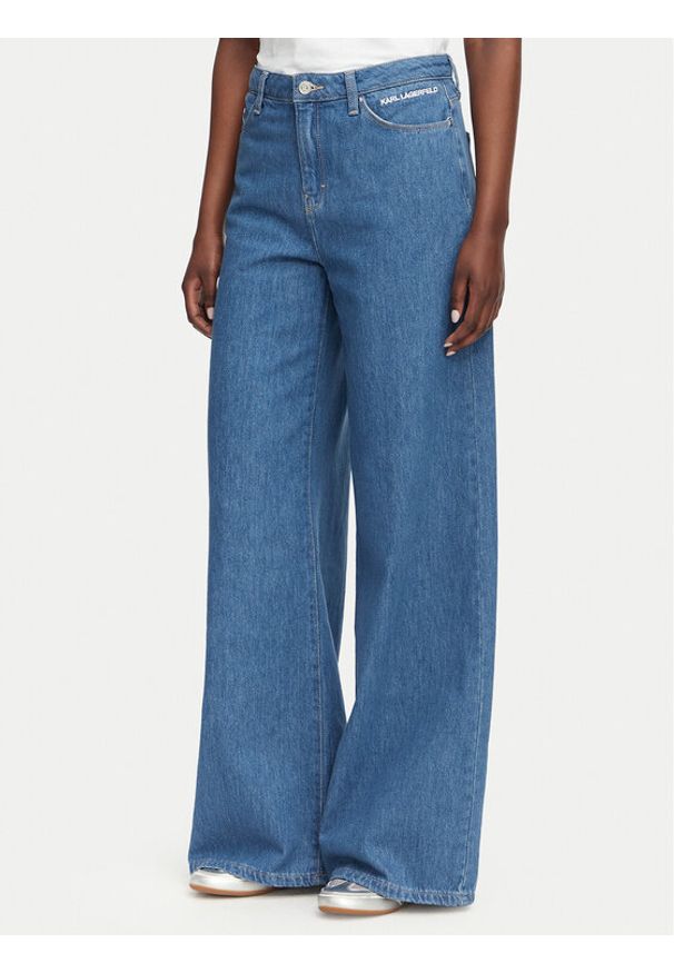 Karl Lagerfeld Jeans Jeansy B3W10046 Niebieski Wide Leg. Kolor: niebieski