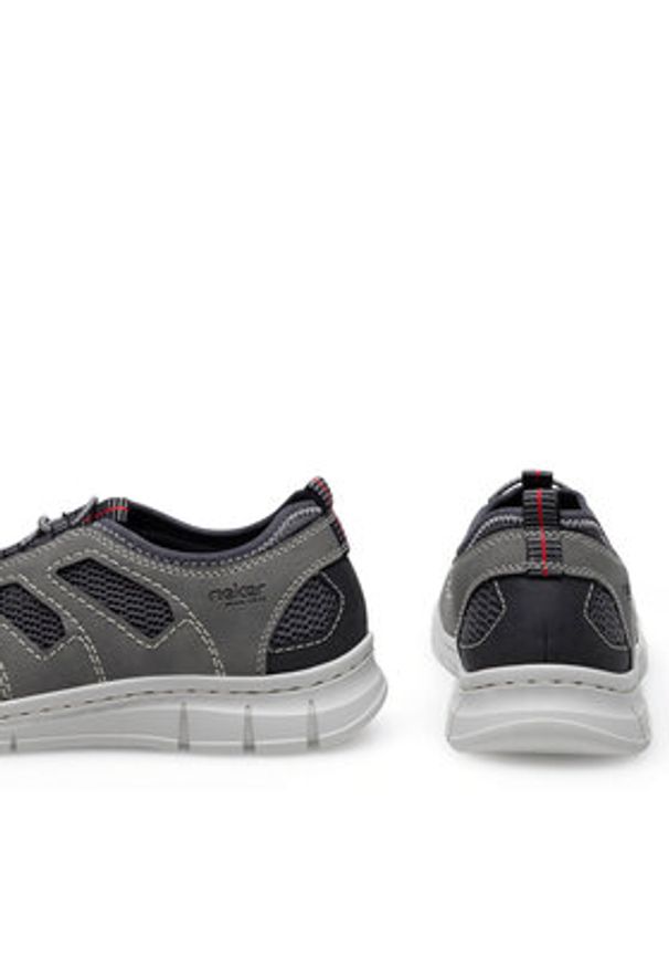 Rieker Półbuty B7762-45 Szary. Kolor: szary. Materiał: materiał