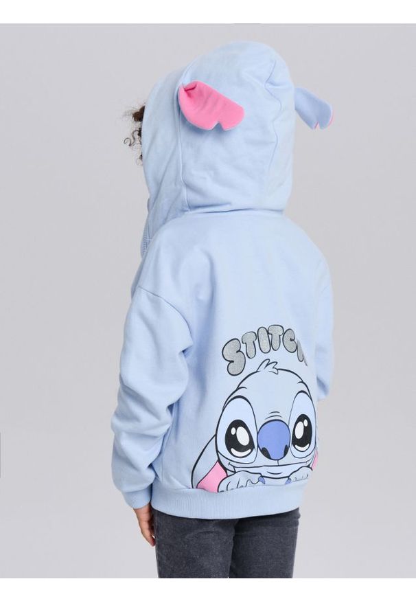 Sinsay - Rozpinana bluza z kapturem Lilo & Stitch - niebieski. Typ kołnierza: kaptur. Kolor: niebieski