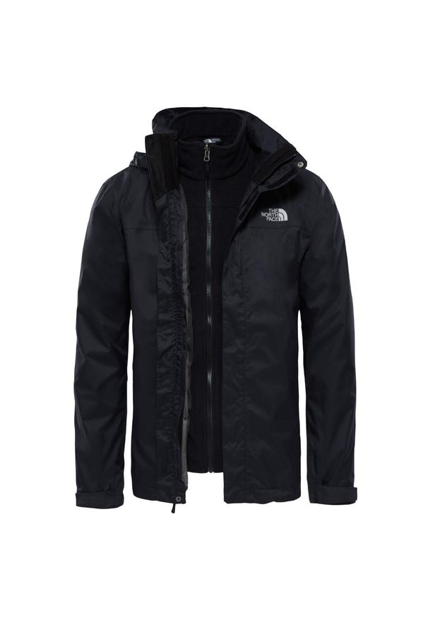 Kurtka turystyczna męska The North Face M Evolve II Triclimate. Typ kołnierza: kaptur. Kolor: czarny. Sport: turystyka piesza