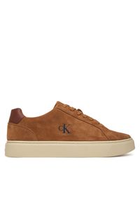Calvin Klein Sneakersy Classic Cupsole Laceup Su YM0YM01434 Brązowy. Kolor: brązowy. Materiał: zamsz, skóra