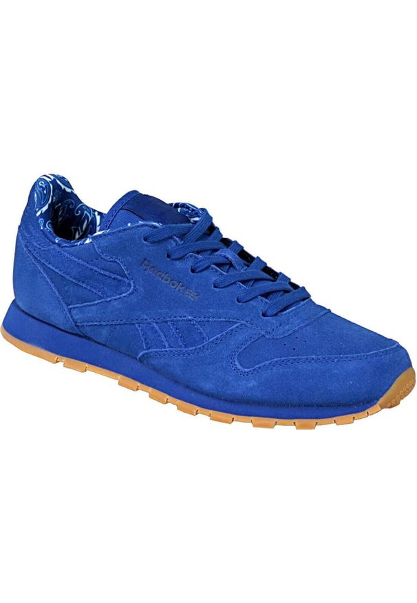 Buty do chodzenia dziewczęce, Reebok Classic Leather TDC. Kolor: niebieski. Materiał: tkanina, skóra, materiał, syntetyk. Model: Reebok Classic. Sport: turystyka piesza