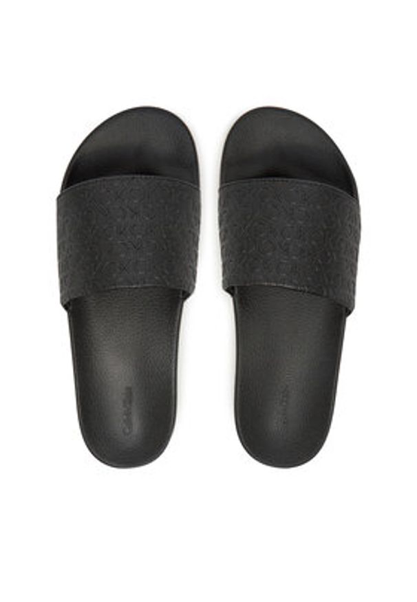 Calvin Klein Klapki Pool Slide Mono HW0HW02541 Czarny. Kolor: czarny. Materiał: materiał