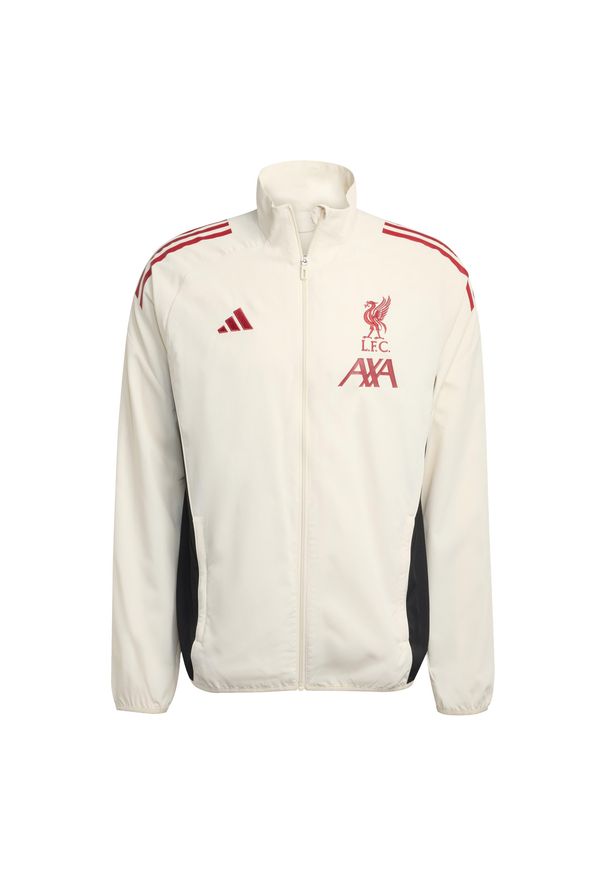 Adidas - Kurtka treningowa Prematch Liverpool FC 2025/26. Kolor: biały. Sport: piłka nożna