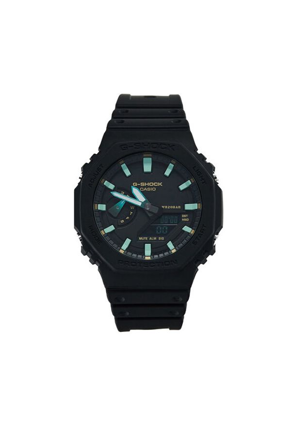 G-Shock Zegarek GA-2100RC-1AER Czarny. Kolor: czarny. Materiał: syntetyk