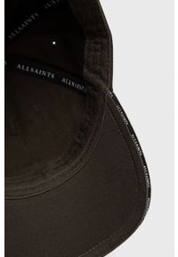 AllSaints czapka bawełniana kolor zielony z aplikacją. Kolor: zielony. Materiał: bawełna. Wzór: aplikacja #3