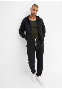 bonprix - Bluza z kapturem zapinana na zamek. Okazja: na co dzień. Typ kołnierza: kaptur. Kolor: czarny. Materiał: dzianina, dresówka. Styl: casual #2