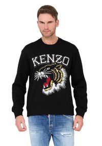 Kenzo - KENZO Czarna męska bluza TIGER VARSITY JUNGLE, Rozmiar S. Typ kołnierza: bez kaptura. Kolor: czarny #5