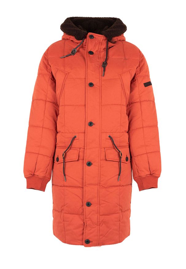 Pepe Jeans Kurtka "Jaden Parka" | PM402595 | Jaden | Mężczyzna | Pomarańczowy. Okazja: na co dzień. Typ kołnierza: kaptur. Kolor: pomarańczowy. Materiał: poliamid, poliester, bawełna. Wzór: aplikacja. Styl: casual
