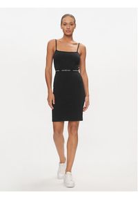 Calvin Klein Jeans Sukienka letnia Logo J20J219644 Czarny Slim Fit. Kolor: czarny. Materiał: bawełna. Sezon: lato #4
