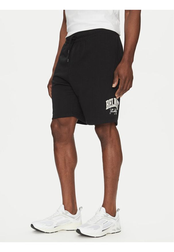 Jack & Jones - Jack&Jones Szorty sportowe Kane Detroit 12268773 Czarny Relaxed Fit. Kolor: czarny. Materiał: bawełna. Styl: sportowy