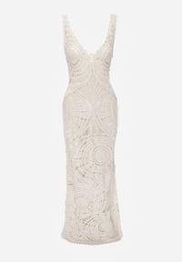 Renee - Beżowa Bawełniana Plażowa Sukienka Szydełkowa Kelira. Okazja: na plażę. Kolor: beżowy. Materiał: bawełna. Sezon: lato. Styl: wakacyjny #8