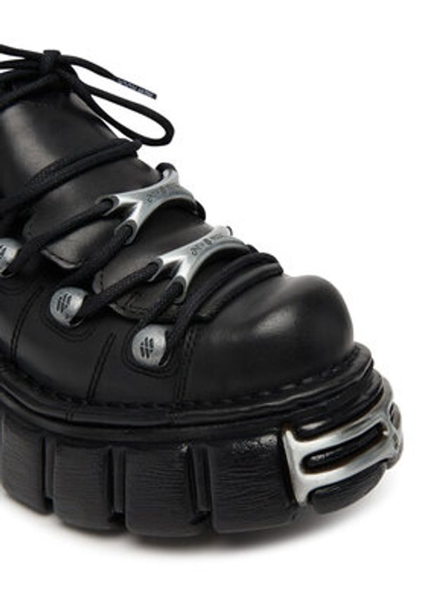NEW ROCK Sneakersy M-120N-C26 Czarny. Kolor: czarny. Materiał: skóra