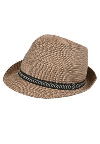 TOP SECRET - Męski słomkowy kapelusz. Kolor: beżowy. Materiał: materiał. Wzór: aplikacja. Sezon: lato. Styl: klasyczny, wakacyjny #4