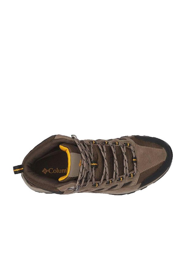 columbia - Buty trekkingowe męskie Columbia Crestwood Mid Waterproof. Zapięcie: sznurówki. Kolor: wielokolorowy, brązowy. Materiał: guma, skóra, tkanina, zamsz, materiał, syntetyk. Szerokość cholewki: normalna