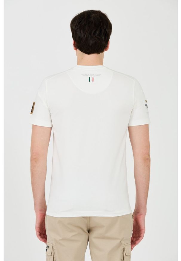 Aeronautica Militare - AERONAUTICA MILITARE Biały męski t-shirt Short Sleeve, Rozmiar M. Kolor: biały