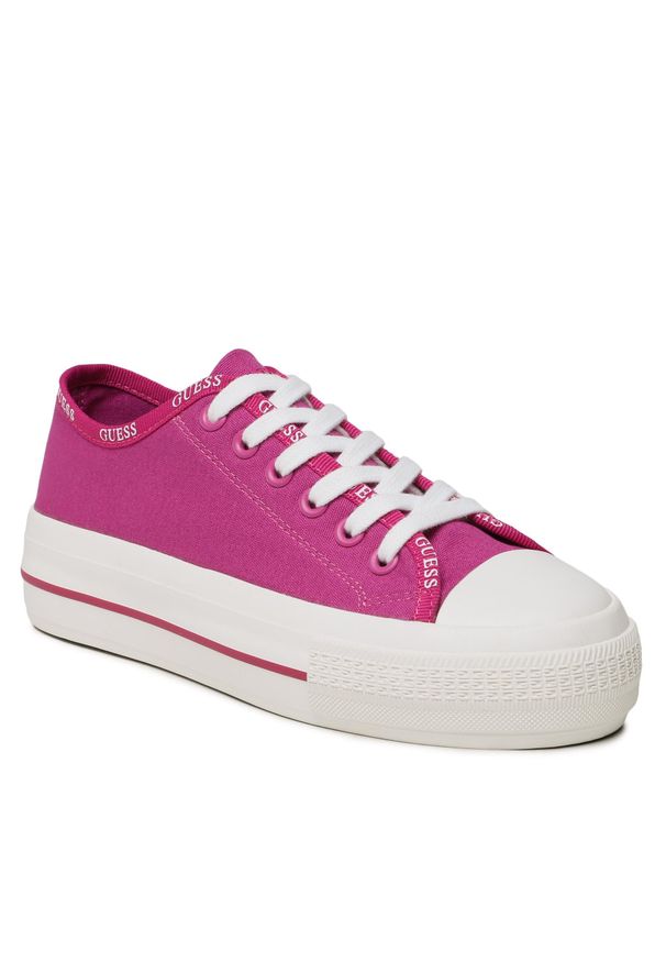 Trampki Guess Emma FL6EMM FAB12 FUXIA. Kolor: różowy. Materiał: materiał