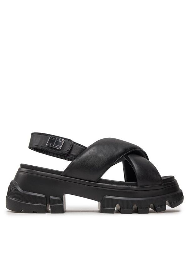 Tommy Jeans Sandały Tjw Chunky City Sandal EN0EN02525 Czarny. Kolor: czarny. Materiał: skóra