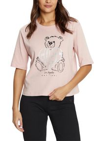 Guess - GUESS Różowy t-shirt damski Bear Boxy. Kolor: różowy #6