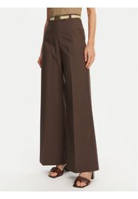 TwinSet - TWINSET Spodnie palazzo 251TT2105 Brązowy Wide Leg. Kolor: brązowy. Materiał: bawełna #1