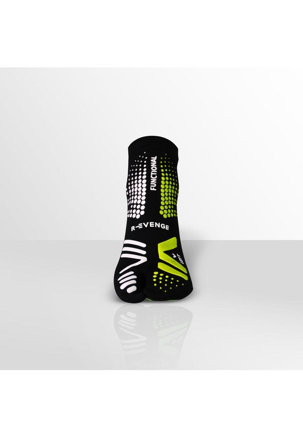 R-EVENGE - Skarpeta Functional kolor. Idealna do ćwiczeń funkcjonalnych i antygrawitacji. Kolor: żółty, czarny, wielokolorowy. Materiał: elastan. Sport: joga i pilates